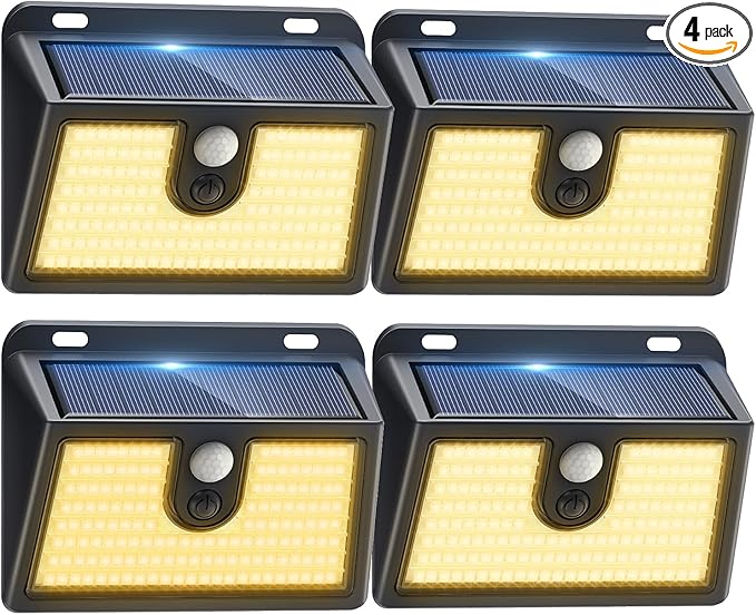 Solar Motion Sensor Outdoor Lights, Super Bright Solar Lights Outdoor Waterproof by Claoner