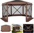 VEVOR Pop up Gazebo Screen Tent, 12 x 12 ft Large 6-Sided Camping Canopy Tent by VEVOR
