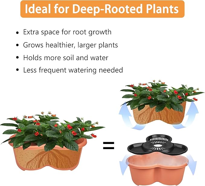 VECELO 5 Tier Vertical Garden Planter, Self Watering Stackable Planters - Image 6