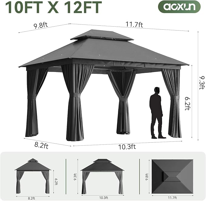 Aoxun 10x12 Outdoor Gazebo - Image 6