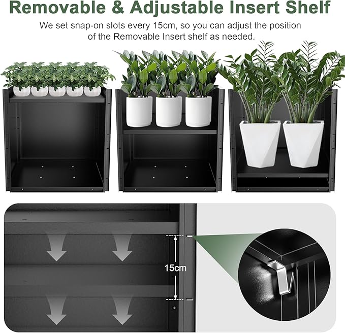 Tall Metal Planter Box for Outdoor Plants 26" L x 26" W x 26", Heavy Duty Steel - Image 4