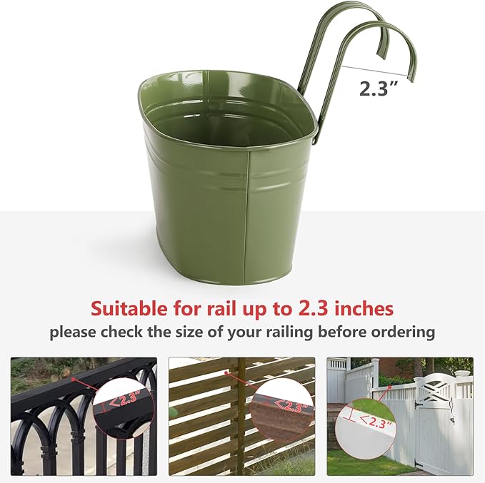 Dahey 10.5 Inch Metal Iron Hanging Flower Pots - Image 7