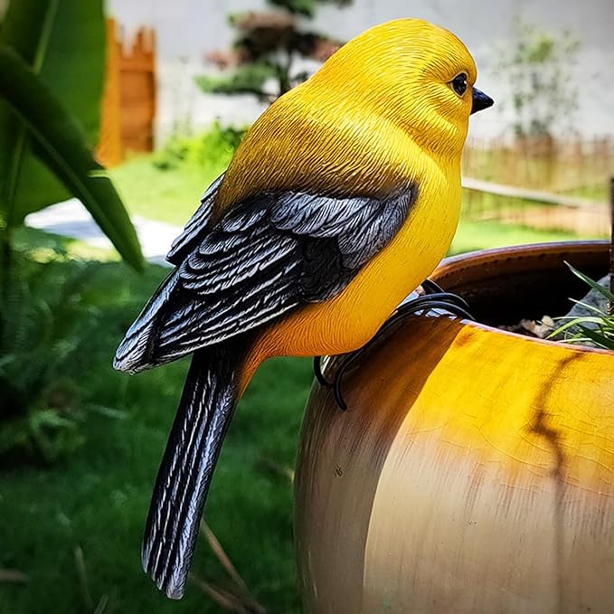 Garden Bird Statue Flower Pot Hugger Outdoor Decor by JARPSIRY