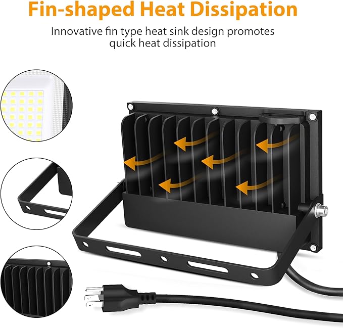 Onforu 80W Flood Lights Outdoor, 8000lm Bright LED Work Light - Image 5