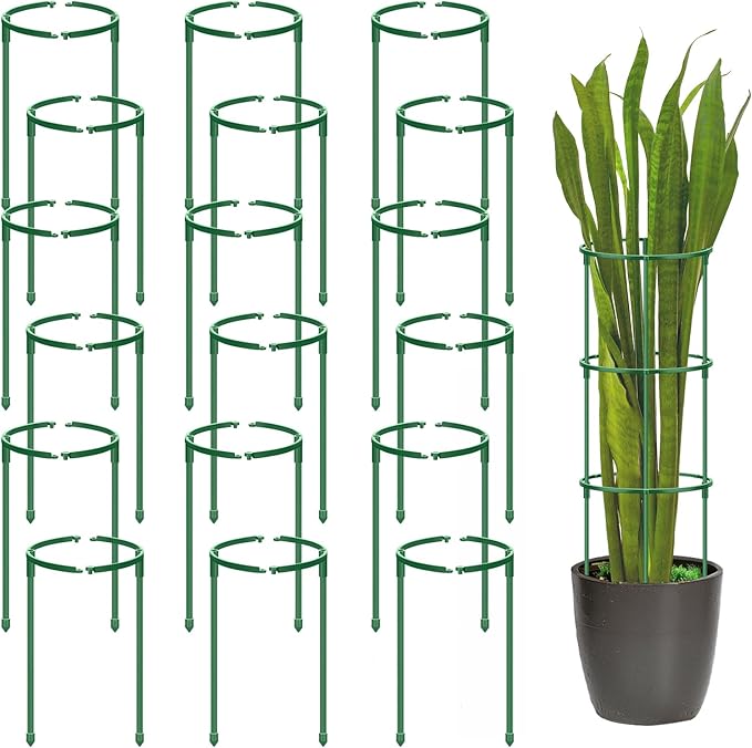 36 Pack Plant Support Stakes for Indoor Plants, Half Round Plant Stakes Ring by DIQIUREN