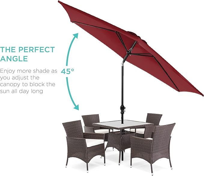 Best Choice Products 10ft Outdoor Table Compatible Steel Polyester Market Patio - Image 2