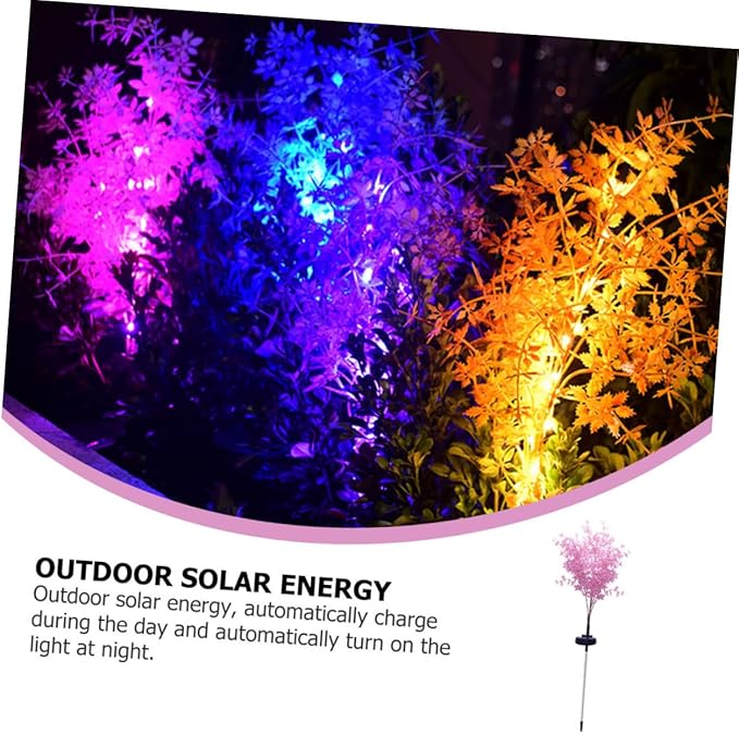 balacoo Led Solar Garden Light Plant Shaped Outdoor Lamp Ornament - Image 2