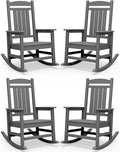 SERWALL Outdoor Rocking Chair Set of 4, HDPE Patio Rocking Chair, All-Weather by SERWALL