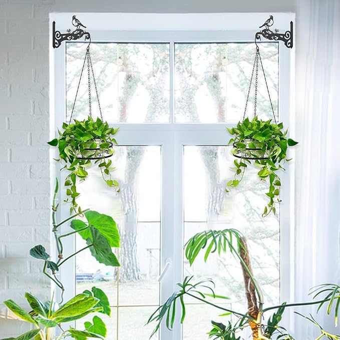 4-Pack Aesthetic Wall Plant Hanger Indoor and Outdoor – 10 Inch Metal Hanging - Image 8