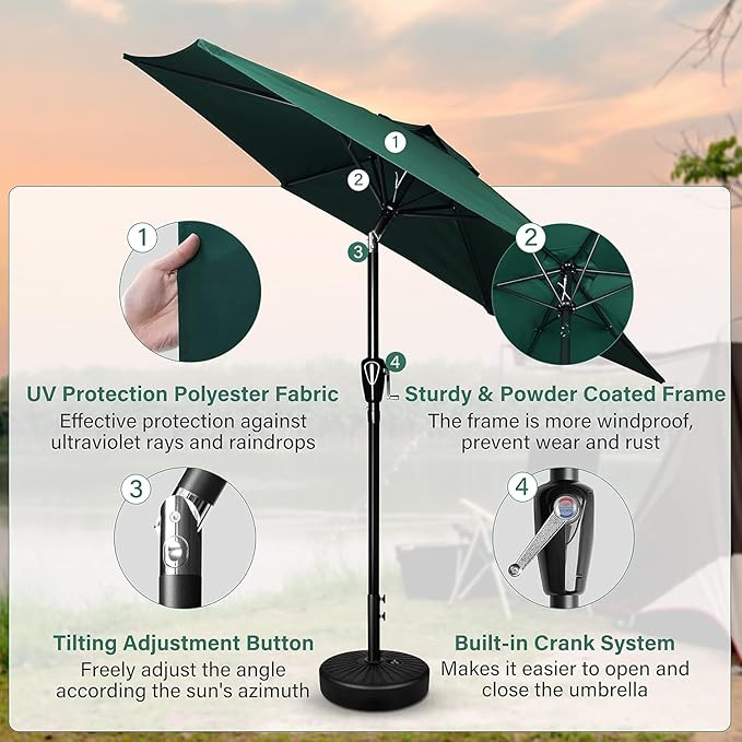 Simple Deluxe 9' Patio Umbrella Outdoor Table Market Yard Umbrella - Image 3
