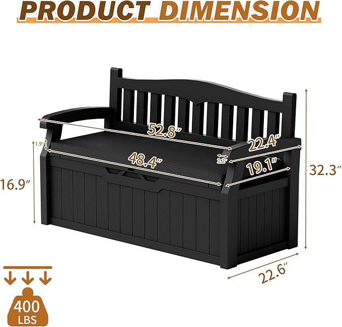 Devoko 80 Gallon Storage Bench - Image 3