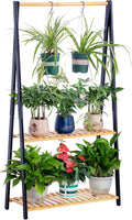 COPREE Bamboo 2-tier Hanging Plant Stand Planter Shelves Flower Pot Organizer by COPREE