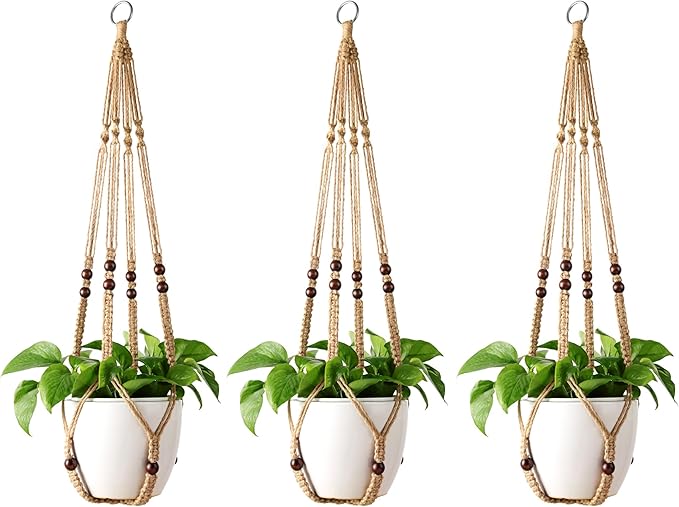Mkono Macrame Plant Hanger Indoor Hanging Planter Basket by Mkono
