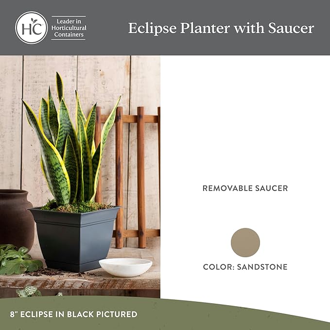 The HC Companies 6 Inch Eclipse Square Planter Pots - Image 2