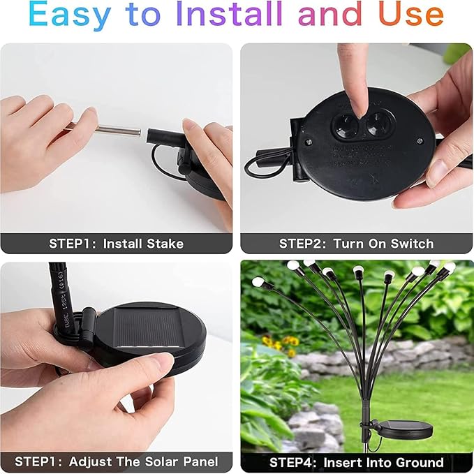 6-Pack Garden Solar Lights, 48 LED Solar Lights Outdoor - Image 5
