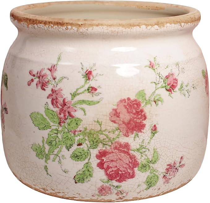 Decorative Pots Spring Decor, Pastel Floral Ceramic Garden Pots by XiaanJiaju