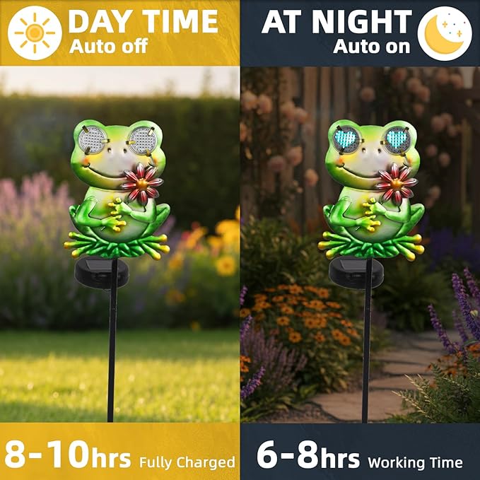 Solar Frog Garden Stake 39.3inch - Image 4