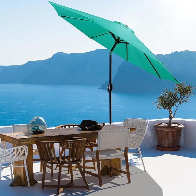 Backyard Expressions 9 ft. Patio Umbrella, Market Table Umbrella w/Tilt and - Image 7