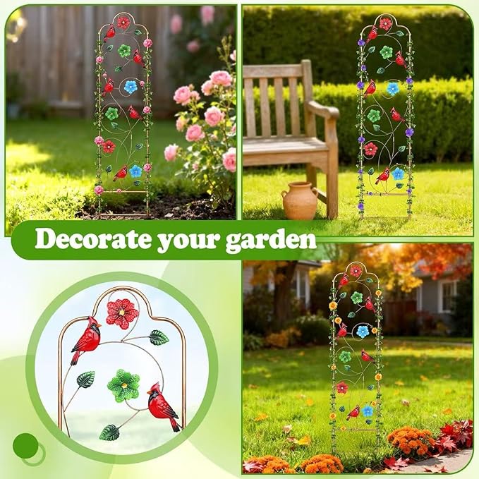2 Pack Metal Garden Trellis Arched Fence Trellises - Image 7