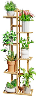 DolceLuna Plant Stand Indoor Corner, Tiered Bamboo Plant Shelf 46 Inch Tall by DolceLuna