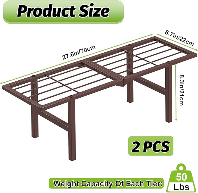 2 Pack Metal Plant Stand Outdoor Indoor, 1 Tier Folding Tiered Flower Plant - Image 5