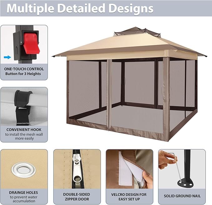COBIZI 11x11 FT Pop up Gazebo Canopy Tent - Image 6