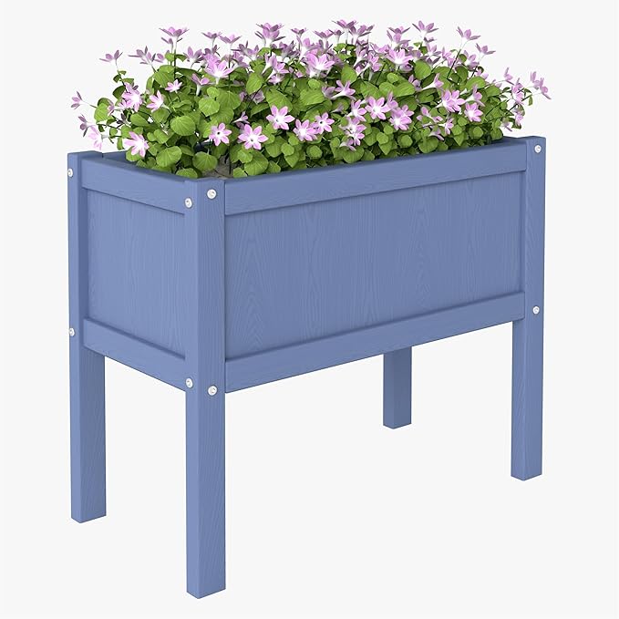 Raised Garden Bed with Drainage Hole Waterproof HDPE Elevated Planter Box with - Image 8