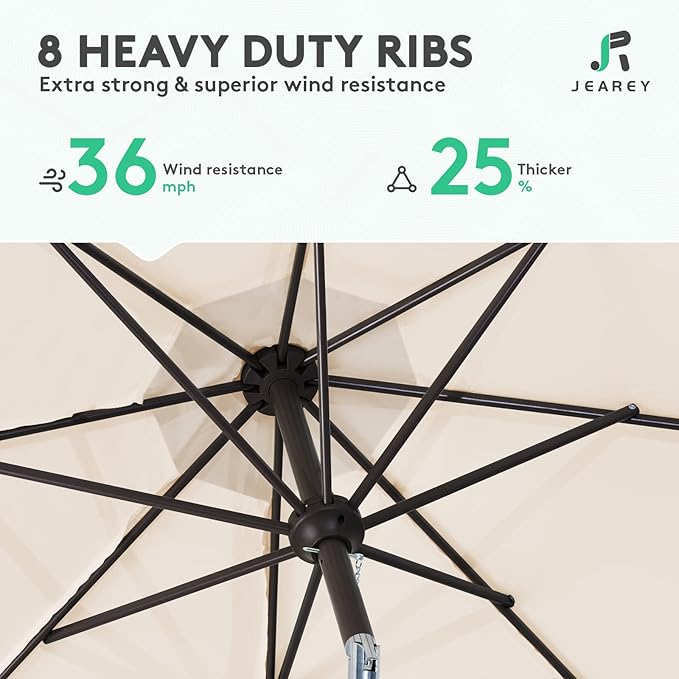 JEAREY 9FT Outdoor Patio Umbrella Outdoor Table Umbrella - Image 5