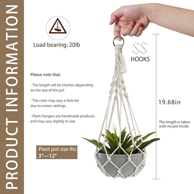 Artilady Macrame Plant Hanger Large Hanging Planter - Image 5