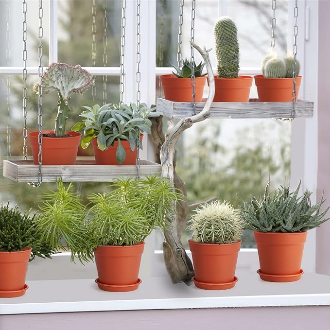 4 inch Small Plant Pots, 28 Pack Plastic Planters - Image 2