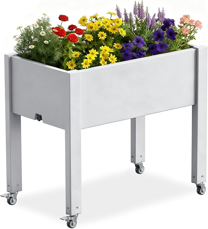 Raised Garden Bed with Legs, 28.9" Tall Self-Watering Raised Planter Box with by OutdoorLivingPerfected