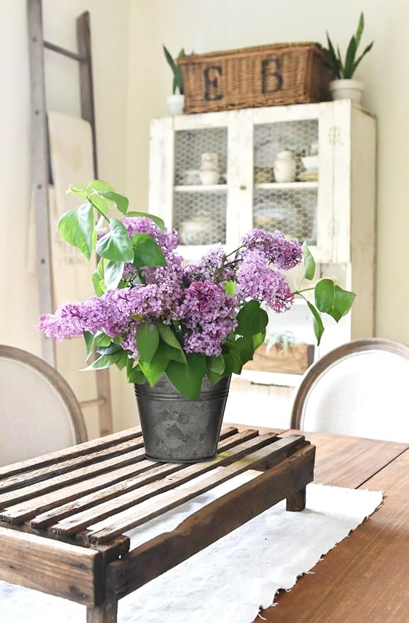 Briful 5PCS Galvanized Buckets 7.1In Rustic Farmhouse Metal Bucket Galvanized - Image 4