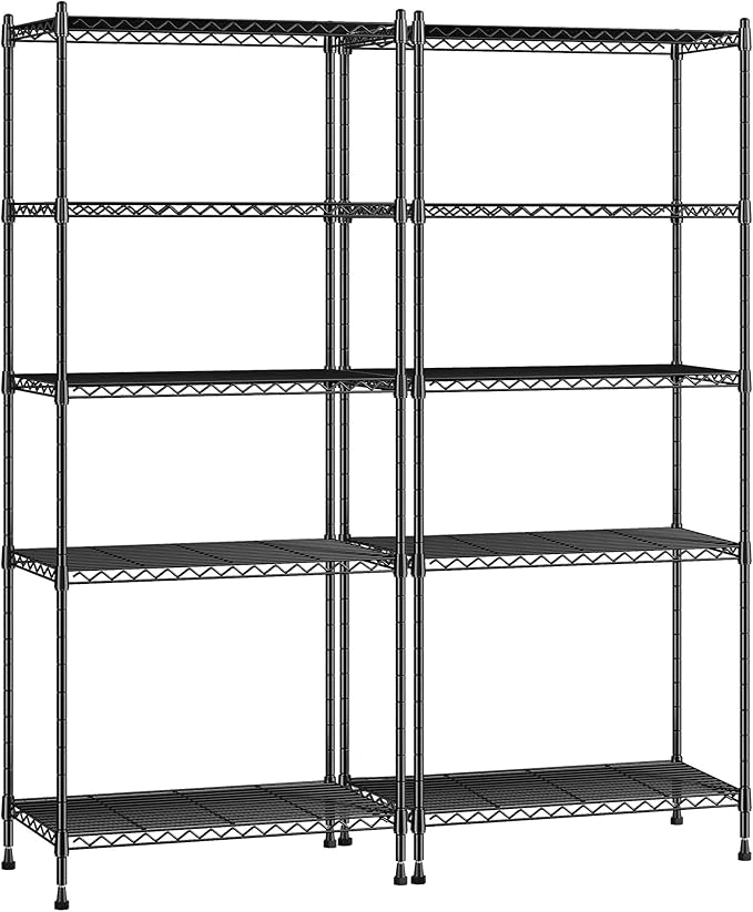 Storage Shelves Adjustable Metal Shelving Unit 5 Tier Wire Shelving, 1010LBS by Romorgniz
