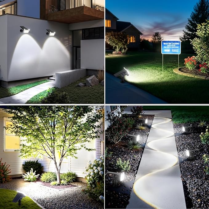 WdtPro Solar Spot Lights Outdoor Waterproof, Bright Solar Lights Outdoor - Image 2