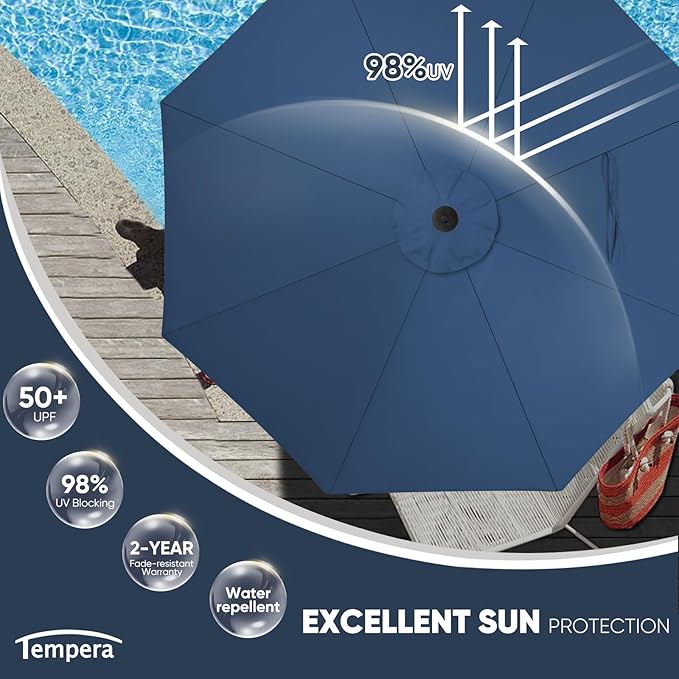 Tempera Patio Market Outdoor Table Umbrella - Image 3