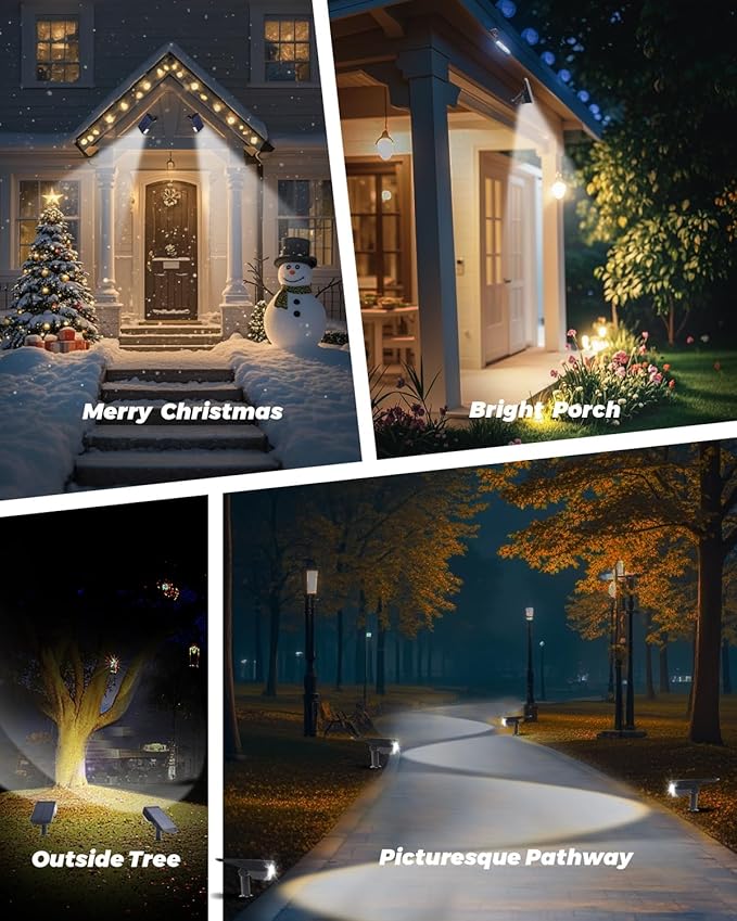 6 Pack Solar Powered Outdoor Spot Lights Outside Waterproof 20 LEDs Landscape - Image 8