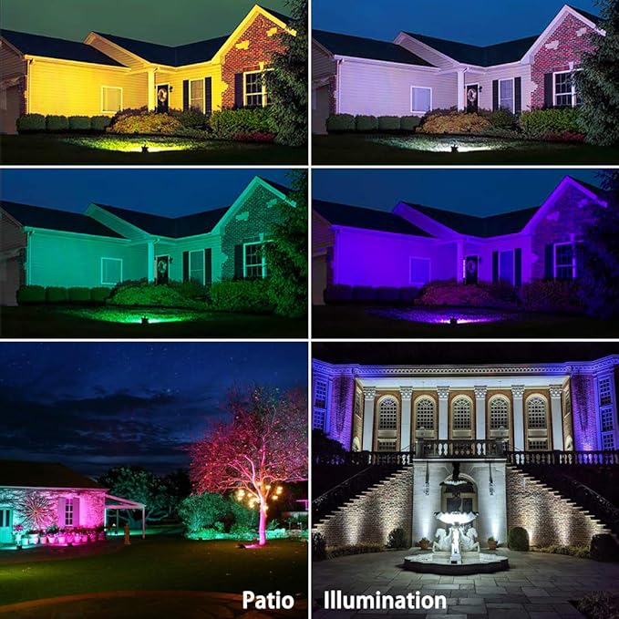 MELPO Led Flood Light 500W Equivalent, RGBW Led Outdoor Lights Colored - Image 5