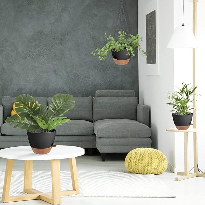Hanging Planters for Indoor Outdoor Plants, 2 Pack Self Watering Hanging Pot - Image 7