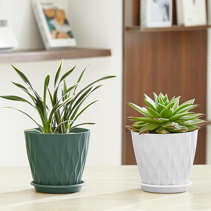 FaithLand 6-Pack 6-Inch Plastic Plant Pots - Image 4