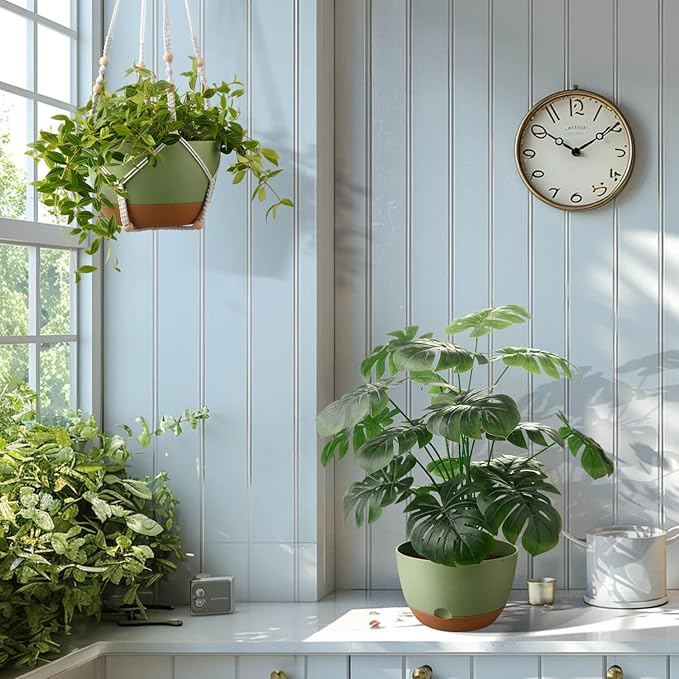 10 Inch Hanging Planters for Indoor Plants, Outdoor Hanging Plant Pot - Image 2