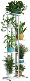 LINZINAR Plant Stand Metal 6 Tier 7 Potted Multiple Flower Pot Holder Shelf by LINZINAR