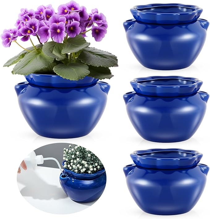 4 Sets African Violet Pots 6 Inch Self Watering Pot by Sunnychicc