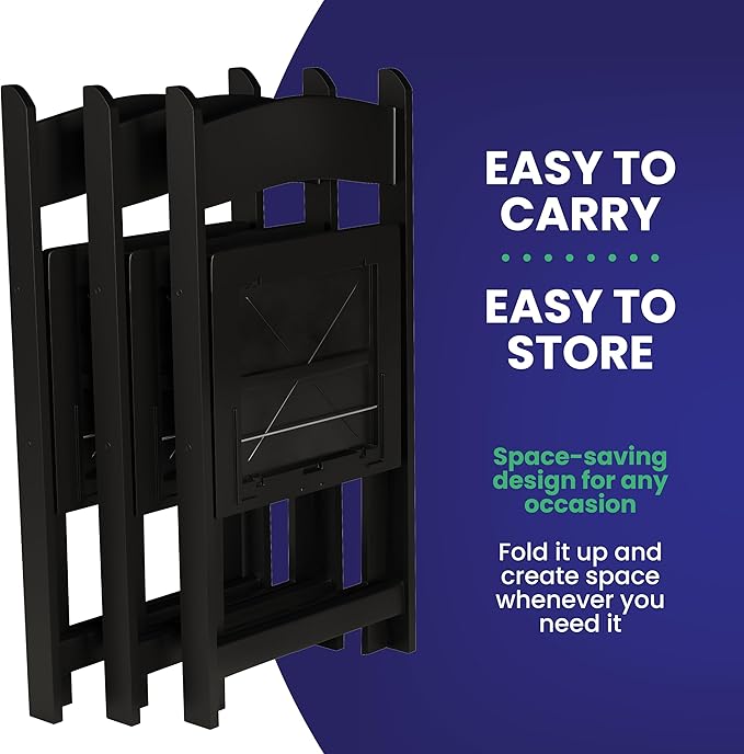 300 Black Resin Stackable Folding Chair - Image 6