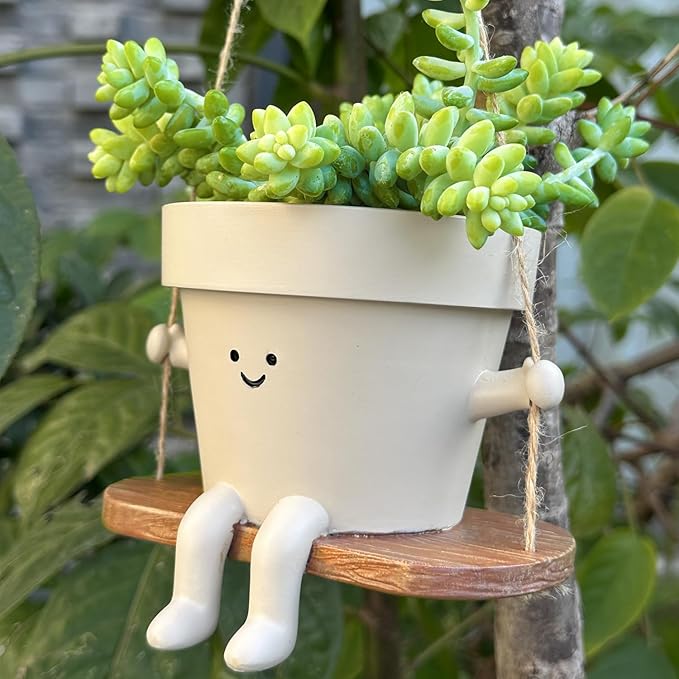 Hanging Planter Swing Face Plant Pot - Image 5