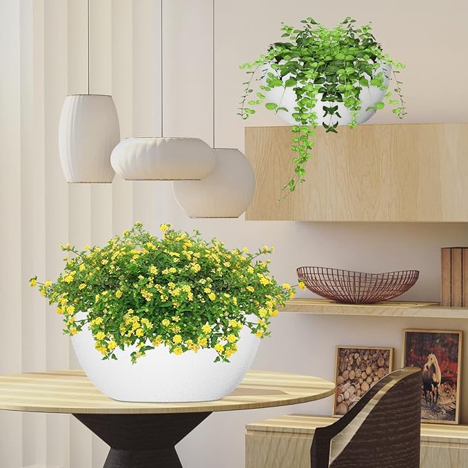 WOUSIWER 13 inch 2Pack Large Hanging Planters - Image 6