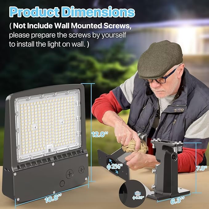 HYPERLITE LED Parking Lot Light - 200W 30000LM 5000K Led Parking Lot Lights - Image 4
