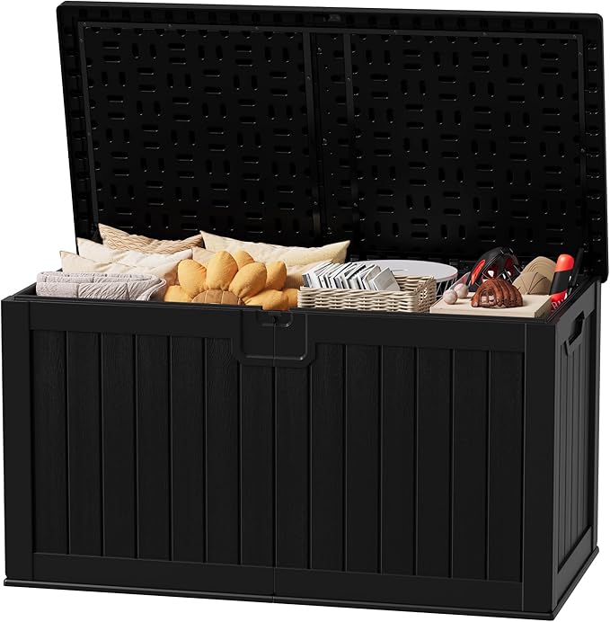 JUMMICO 250 Gallon Outdoor Resin Deck Box by JUMMICO