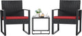 Flamaker 3 Pieces Wicker Patio Furniture Outdoor Modern Rattan Chair by Flamaker