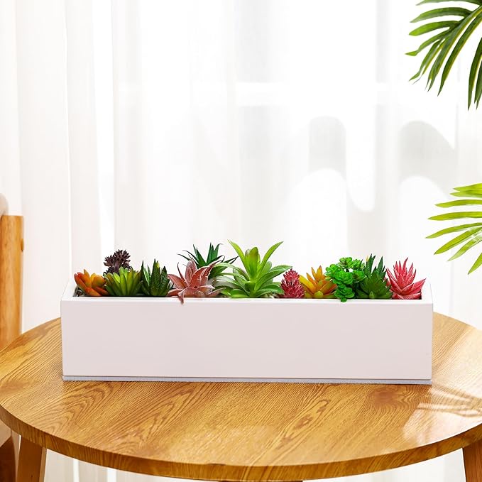 16.1 x 3.2 x 3.5 Inch Long Rectangular Planter Box Window Sill Plant Box Metal - Image 7