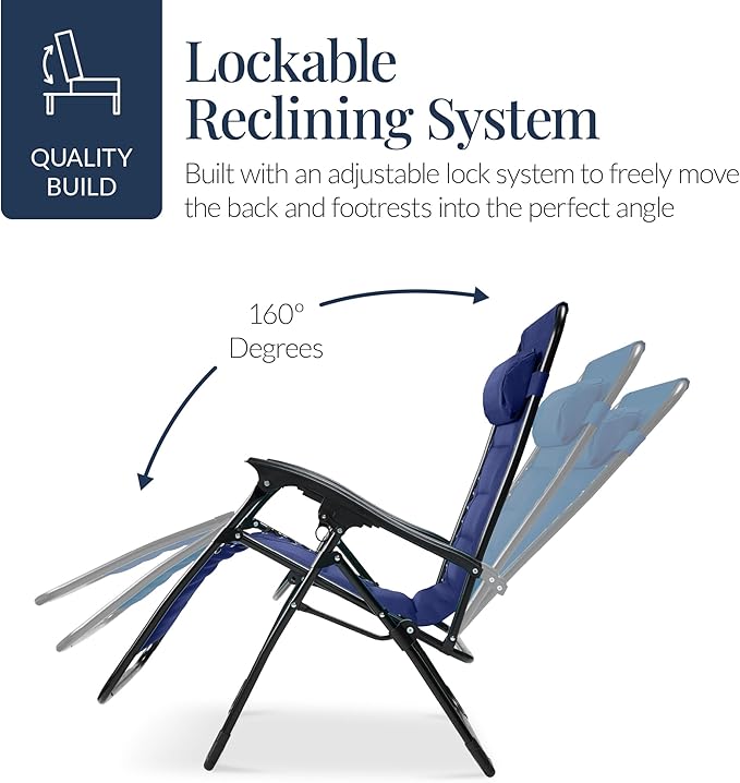 Best Choice Products Oversized Padded Zero Gravity Chair, Folding Outdoor Patio - Image 7